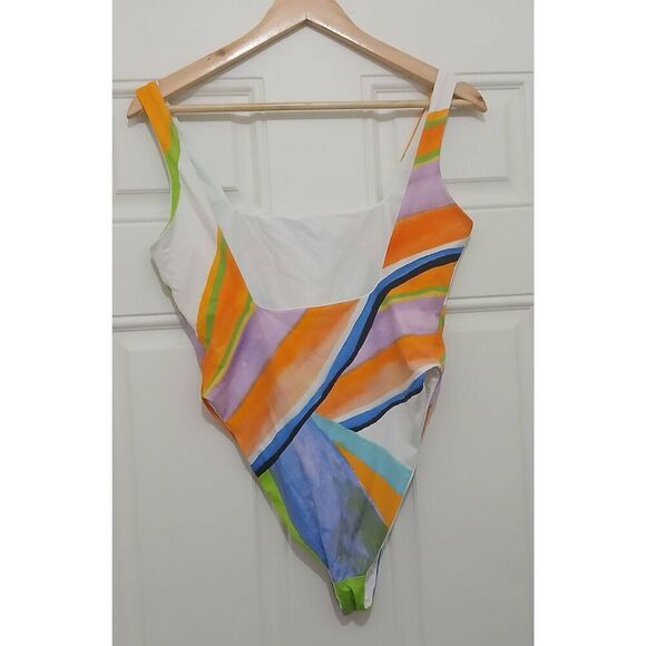 Mara Hoffman womens medium one piece swimsuit orange purple - Picture 4 of 7